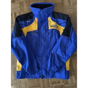 Vintage Spyder Mens XTL Ski Snowboard Jacket Vest Hooded Purple/Blue Yellow Sm